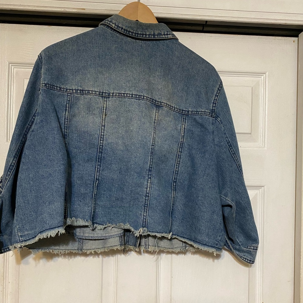 Denim Cutoff Jacket Plus Size - image 3